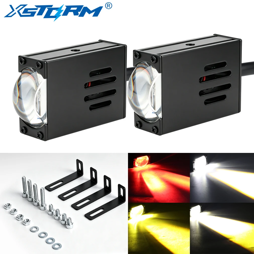 XSTORM Phares LED pour calandre de voiture 68000LM 280W, Feux antibrouillard de voiture, Phares de moto à lentille de projecteur avec ventilateur, Phares automobiles tout-terrain