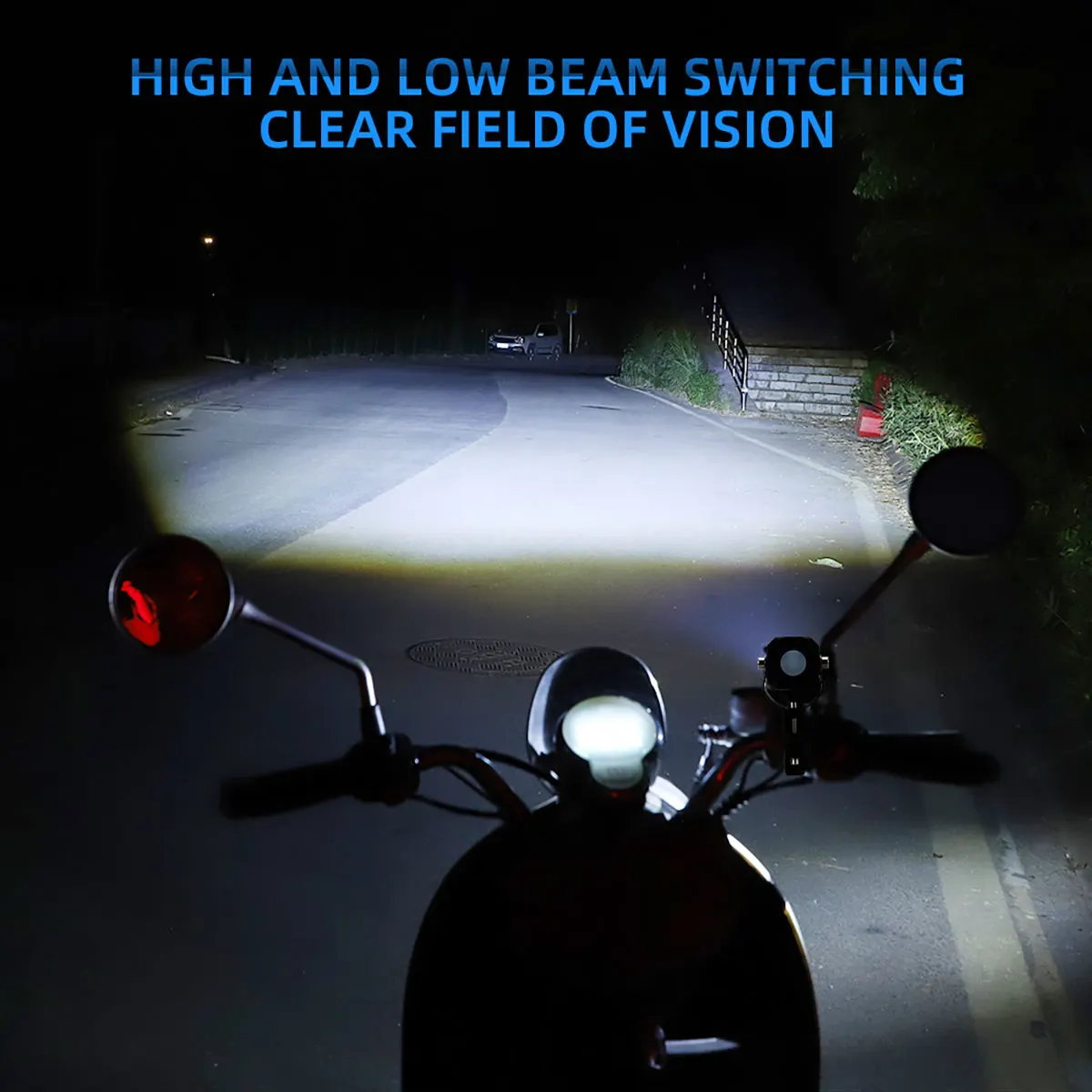 Motorcycle Headlight Additional Spotlights Dual Color 4 Lens Led Motorbike LED Fog Lamp Scooter SUV ATV Motorcycle Running Lamp
