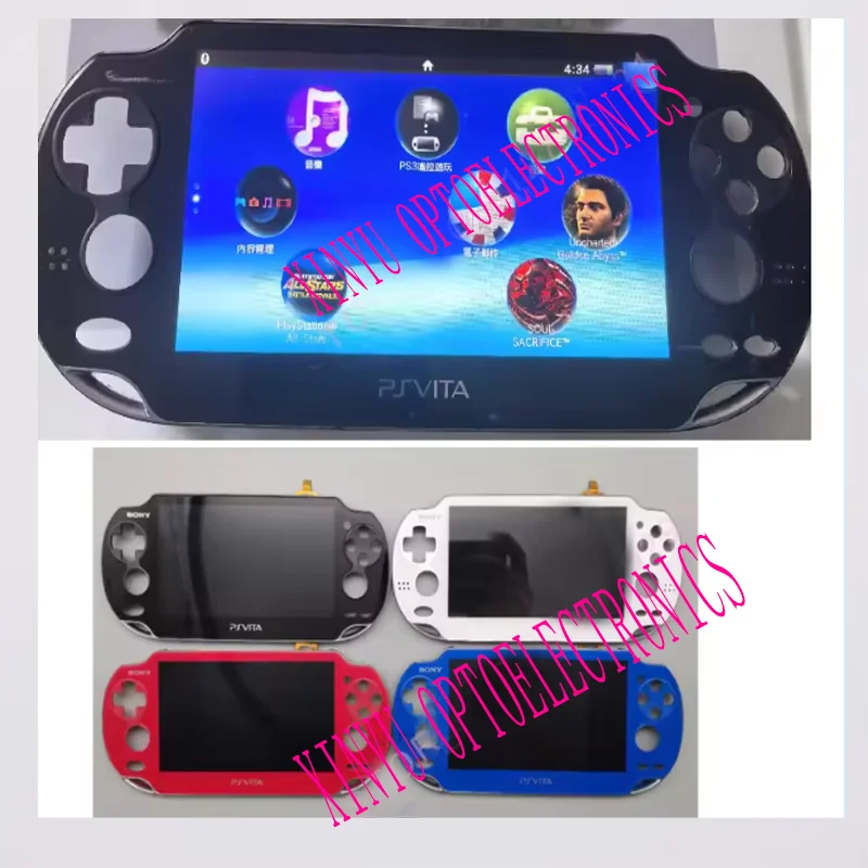 Black/Red Brand New OLED Screen for PlayStation PS Vita PSV 1000/1001/1004, with Touch Digitizer and Front Frame Assembly