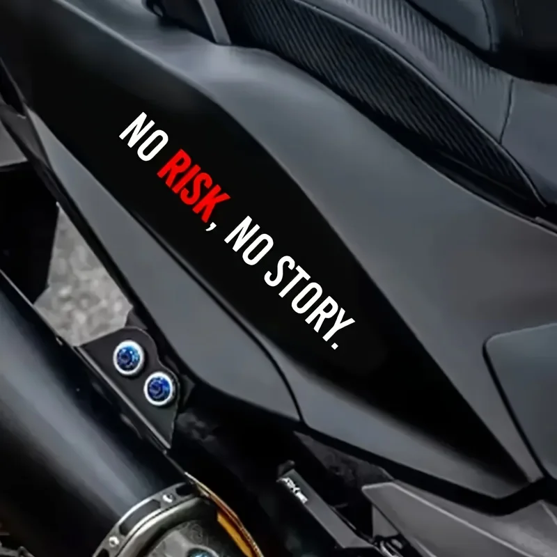 No Risk No Story Motorcycle Sticker Waterproof Self Adhesive Vinyl Decal Helmet Scooter Adventure Design Gift