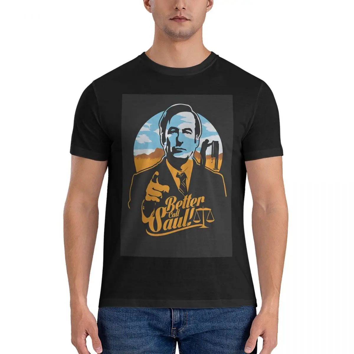 Vintage Smart T-Shirt for Men O Neck Cotton T Shirts B-Better Call Saul Short Sleeve Tees Adult Tops