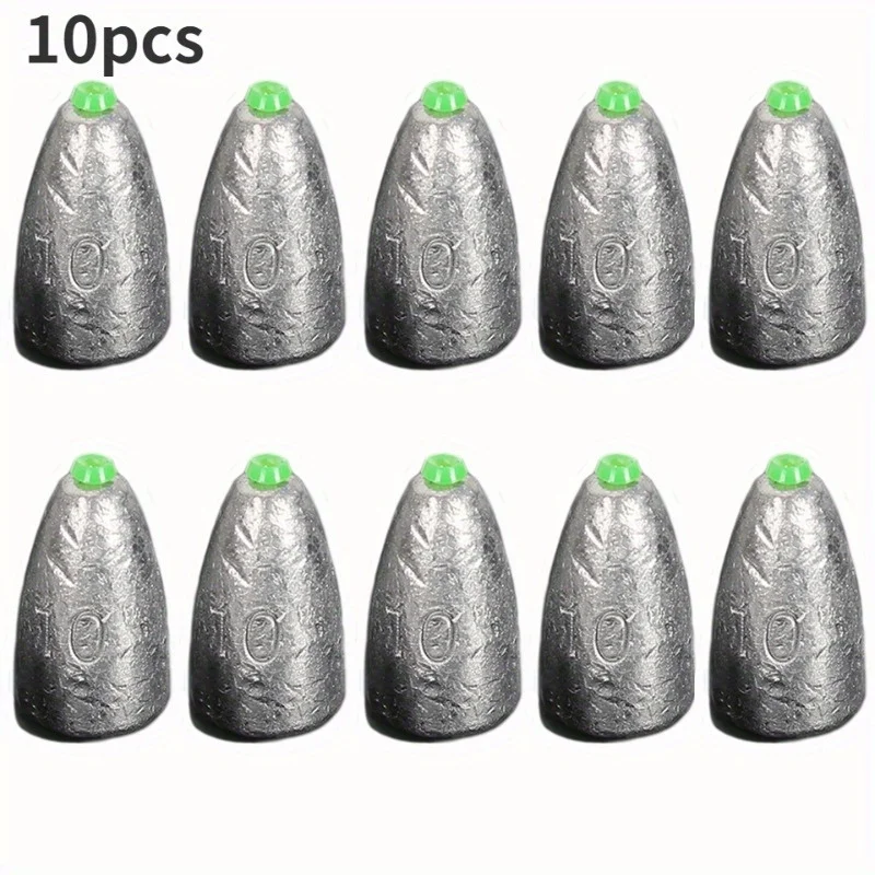 10PCS/SET Bullet Head Lead Pendant Roadside Lead Pendant Fishing Accessories Rock Fishing Lead Pendant Fishing Gear Accessories