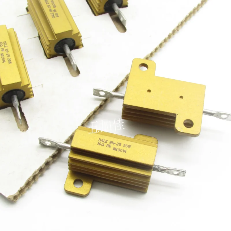 3-10pcs RH-25 10R imported 25W 10 Ω 1% original power gold aluminum shell resistor chassis wire wound resistor