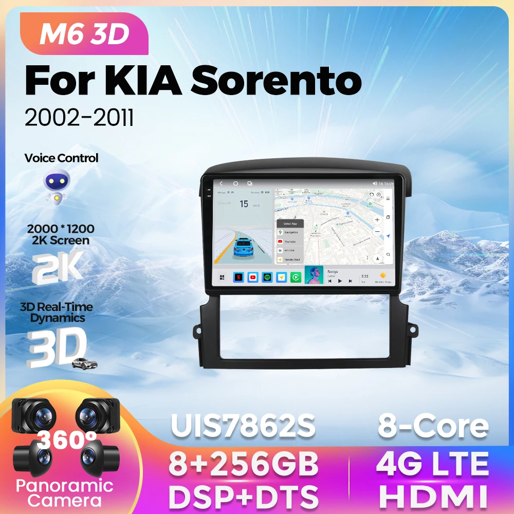 

2023 NEW M6 Pro Plus 3D Android All in one For Kia Sorento BL 2002-2011 Car Radio Multimedia Player For Carplay Android Auto DTS