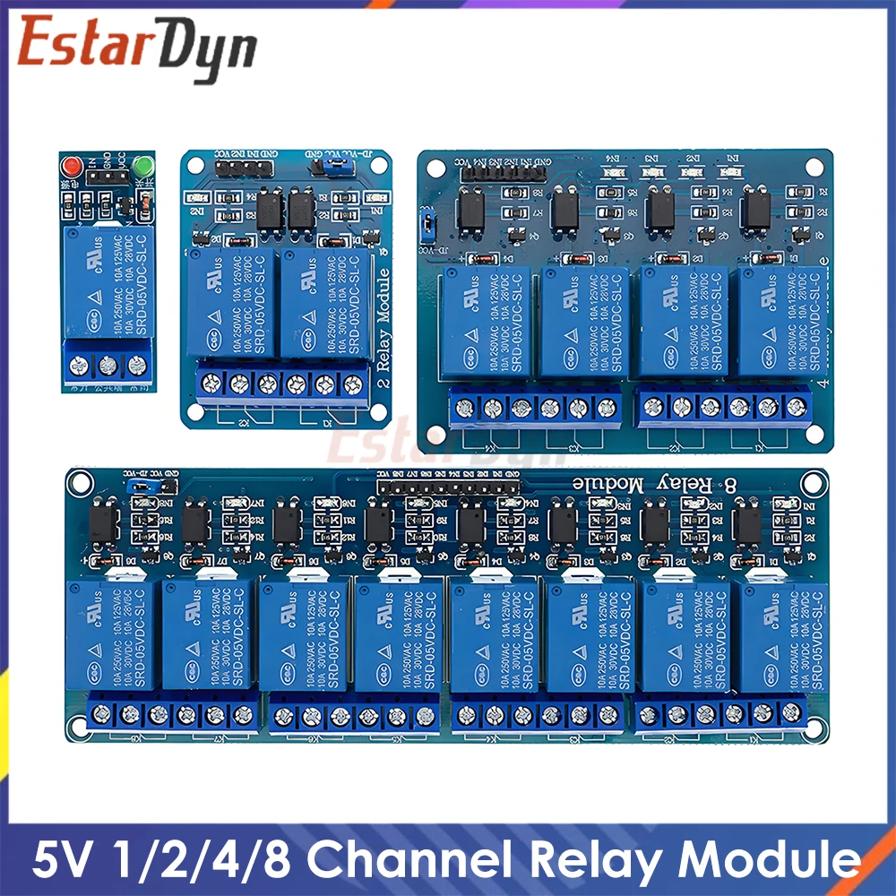 5V 1 2 4 8 Channel Relay Module With Optocoupler. Relay Output 1 2 4 8 Way Relay Module  In Stock
