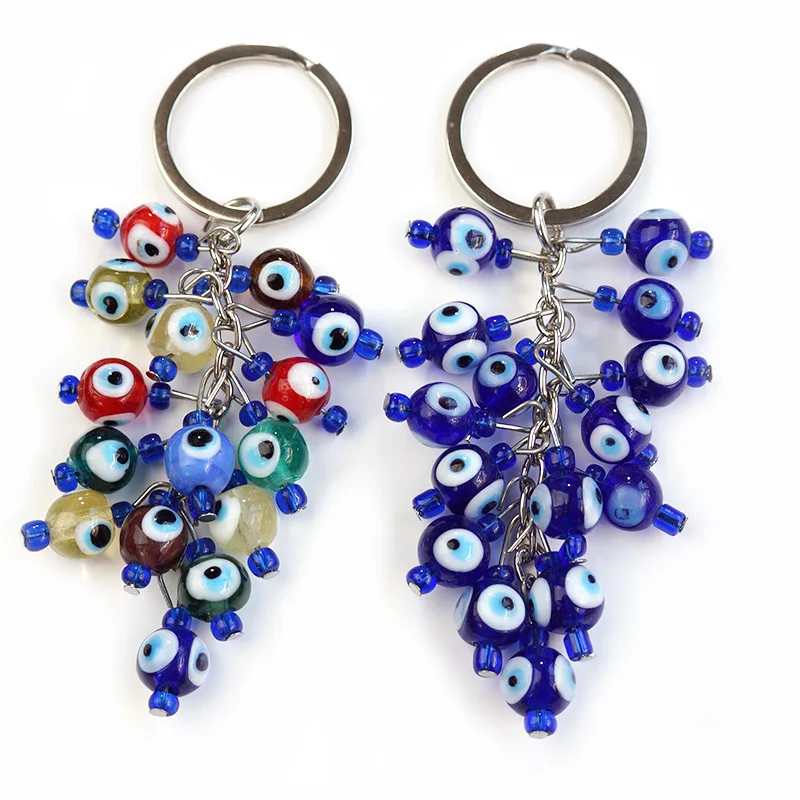 

Wholesale for Low Price New Design Blue-eyed Glass Handmade Bead Grape String Key Chain for Men Women Girls and Children