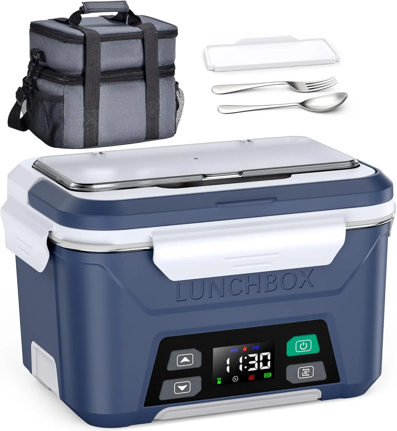 

Беспроводной ланч-бокс с подогревом объемом 1,3 л и умным таймером, портативный подогреватель еды для взрослых, включает аксессуары