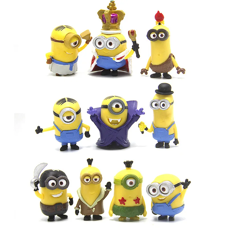 Nuevo Set de 10 Figuras de Minions Kawaii, Juguetes con Ojos 3D, Figuras de Acción de Minions Despicable, Juguetes Clásicos, Regalos de Navidad para Niños
