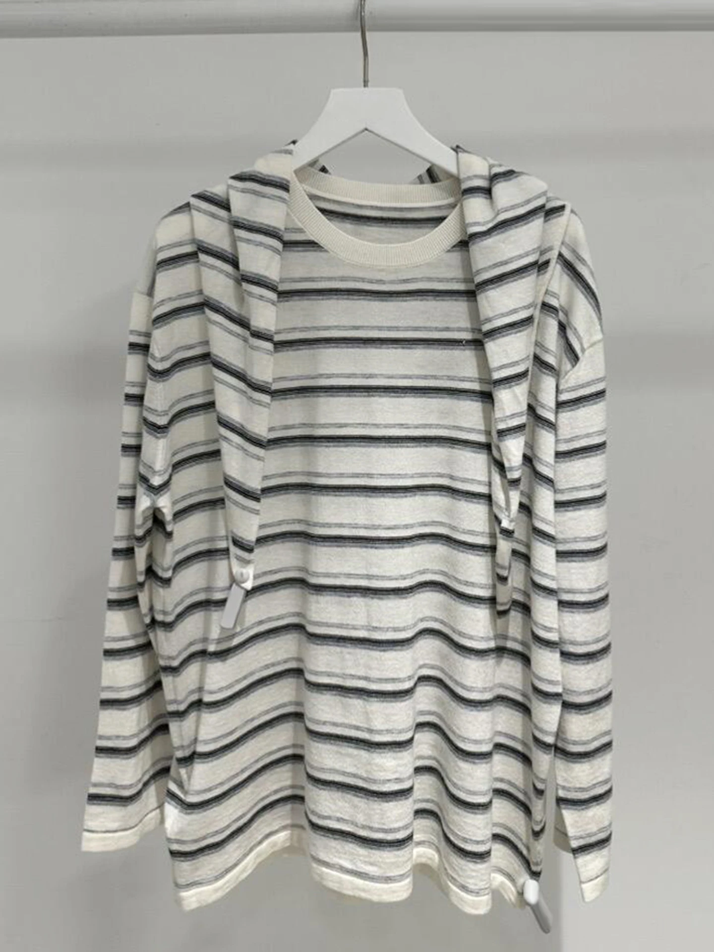 Casual Versatile Striped Shoulder Wrap Loose Fit Spring Summer New Arrival Women's T-shirt Comfortable Breathable Long Sleeve...