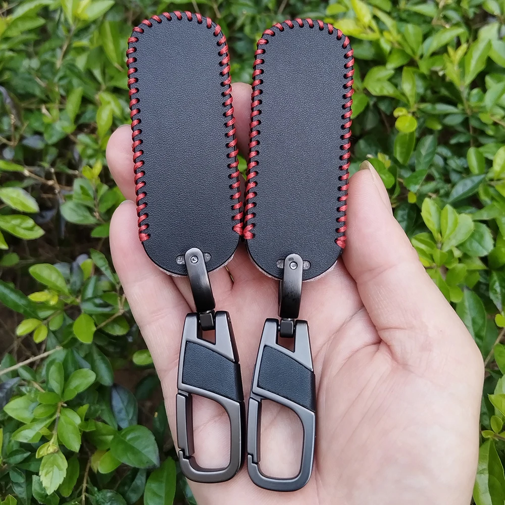 Leather Car Remote Key Cover Case Holder Fob for Mazda 2 3 6 Atenza Axela Demio CX-5 CX5 CX-3 CX7 CX-9 2015 2016 2017 2018 2019 view 5