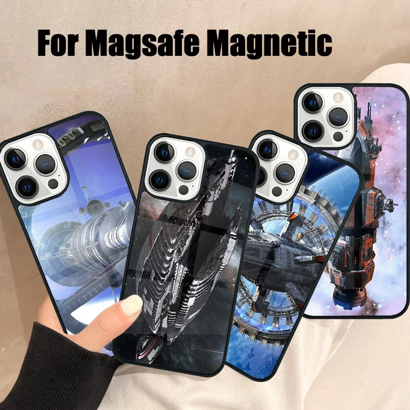 Film TV Spaceships Sci Fi Magsafe Phone Case For iPhone 16 15 14 13 12 11 Pro Max Plus Mini Mirror Wireless Magnetic Cover