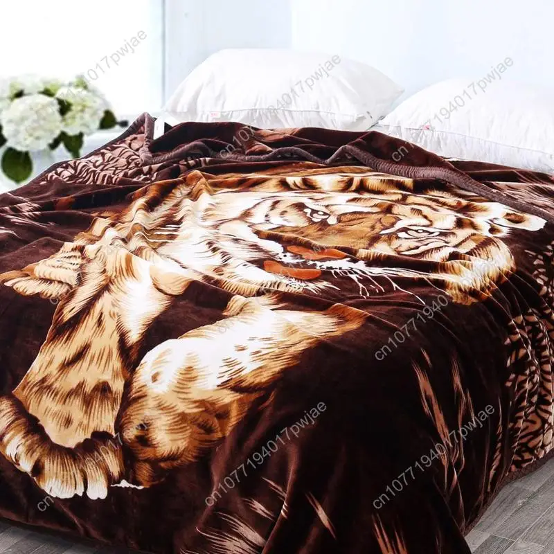 كارياز بطانية شتوية ناعمة ودافئة من الحرير المنك بطانية النمر الثقيلة غرفة نوم مريحة ستوكات لينة الصوف المكسيكي بطانية الملكة كين