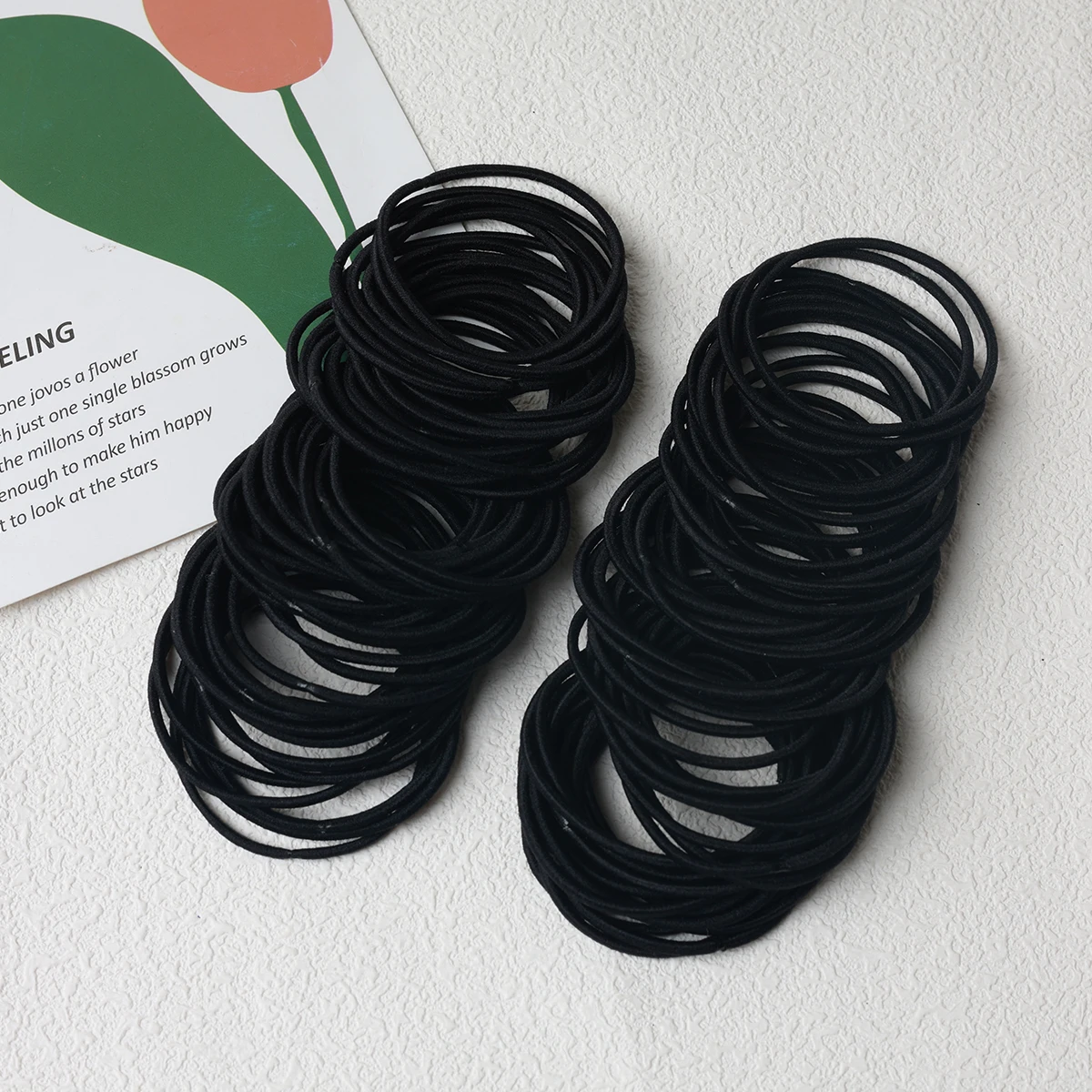 100pcs Hair Ties for Women Girls Hair Elastics Hair Bands Ponytail Holders Hair Rubber Bands for Thick Straight Curly Hair
