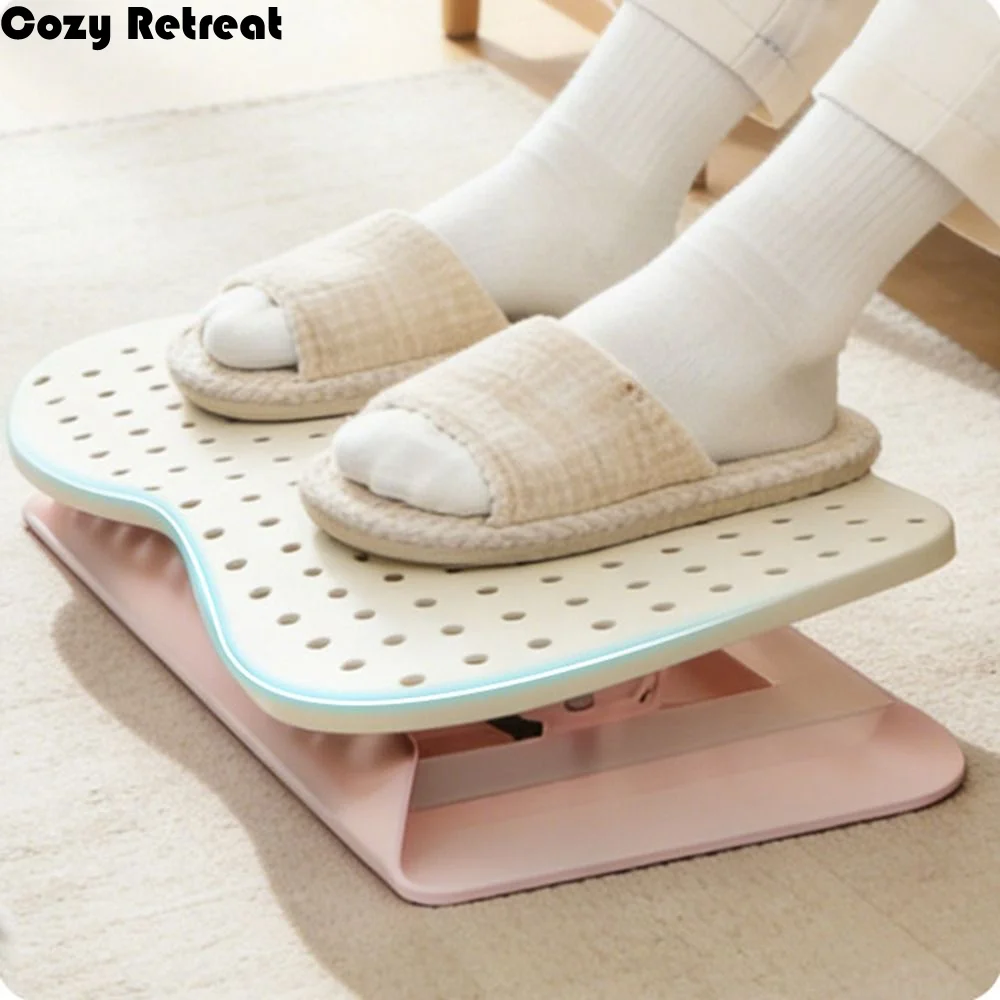 

Ergonomic Under Desk Footrest Hollow Out Nonslip Bottom Office Desk Leg Rest Large Load Bearing 6 Level Foot Stool Office Chair