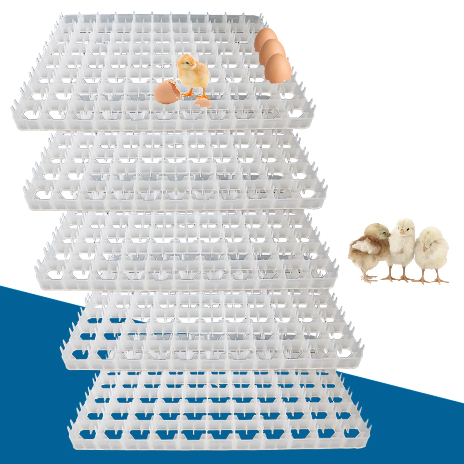 LOYALHEARTDY 5pcs 440 Quail Egg Turning Tray Egg Incubator Egg Turner Tray Duck Hatcher Container for Automatic Breeding Machine