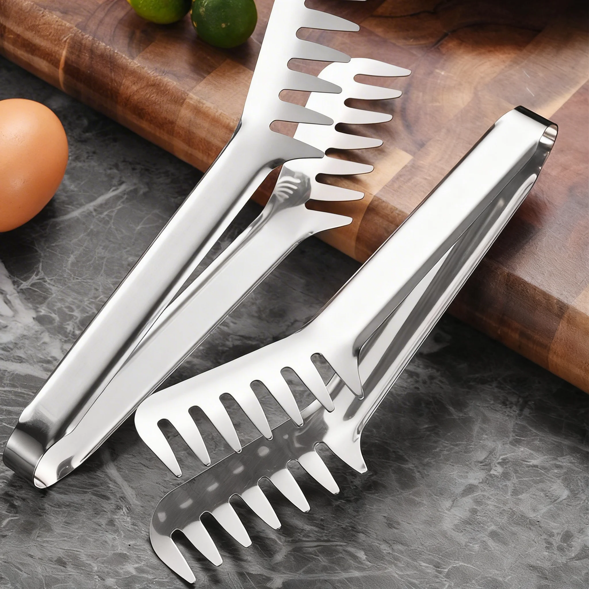 Stainless Steel Food Tong Serving Tong Pasta Tong Spaghetti Tong Comb Shaped Noodles Pasta Clip Kitchen Cooking Tool Buffet Tool