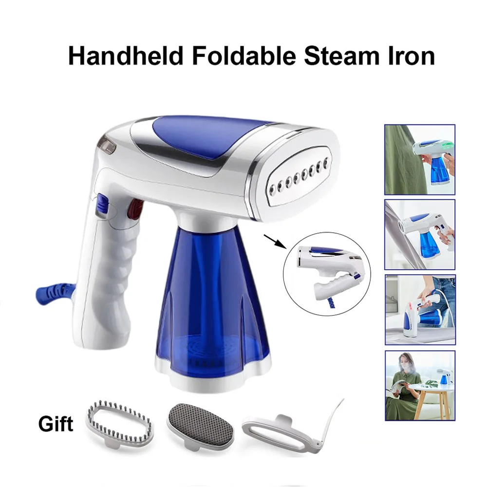 Garment Steamer for Clothes Portable Foldable Handheld Travel Steam Iron 110V-240V 1600W 3 Speed Adjustable Vertical/Flat Use