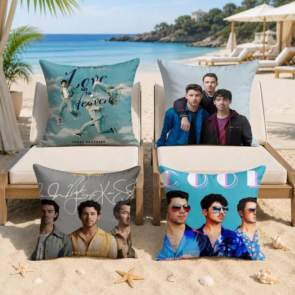 Band J-JONAS B-BROTHERS Cushion Cover Silky Short Plush Invisible Zipper Dustproof Sofa Pillow Case For Home Decor