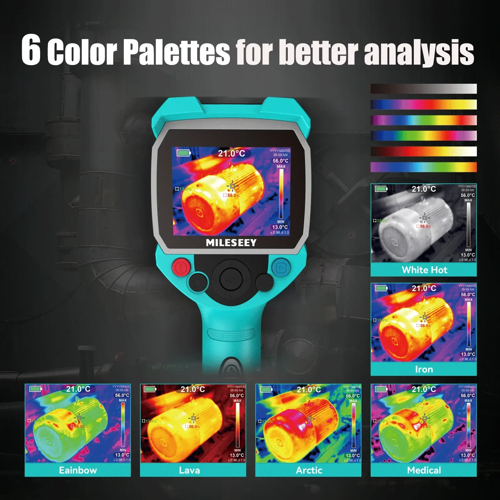 MILESEEY Car Thermal Camera HVAC Infrared Water Leak Detector Temperature Controller Industrial Outdoor Use China OEM