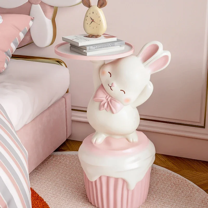 Creative Bunny Large Floor Ornaments Living Room TV Cabinet Beside Sofa Side Table Tray Storage Home Decor  Fairy Garden