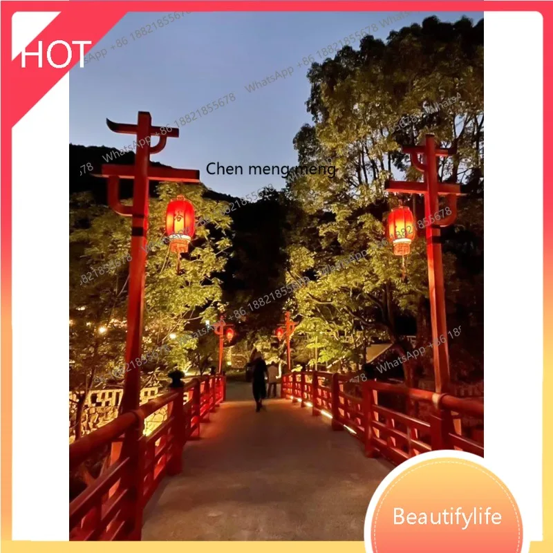 

Waterproof courtyard outdoor street light Red lantern High pole outdoor landscape light Scenic Chinese style decorative light