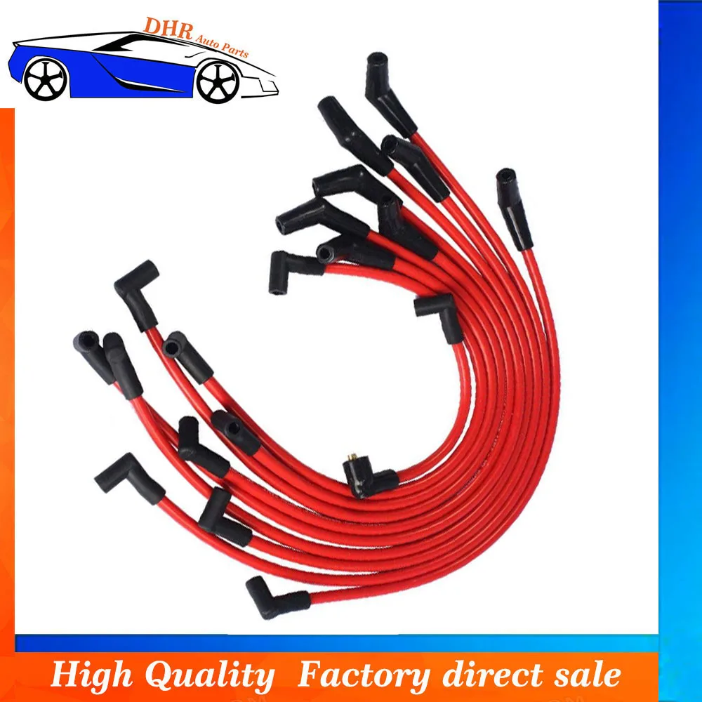 

10pc M12259C301 M12259-C301 10mm Red Racing Spark Plug Wire Set for Ford Lincoln Mercury Ignition line Split the firing line