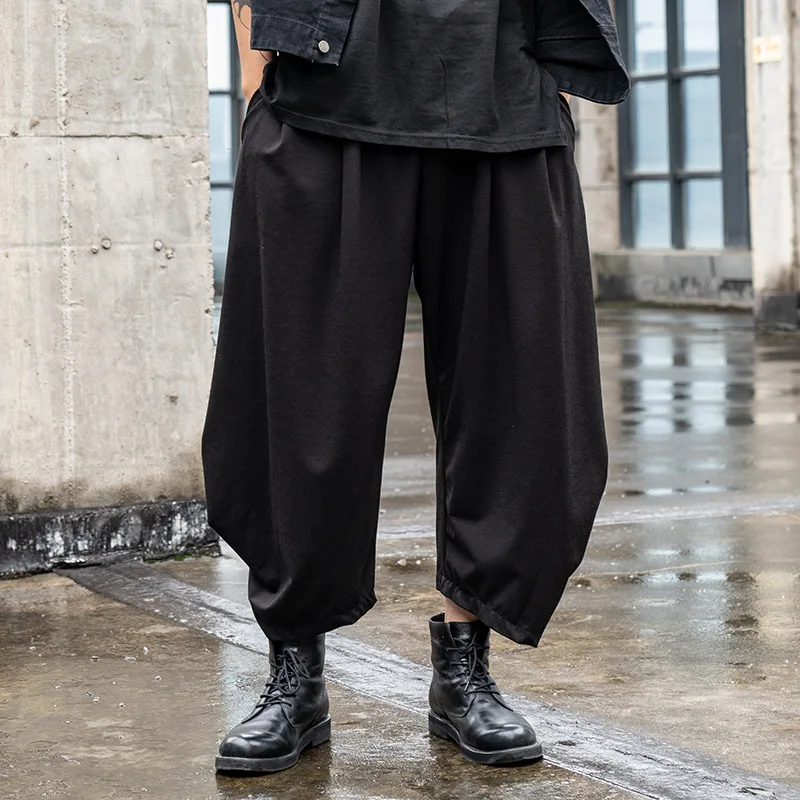 

Men's Straight Leg Pants Black Casual Pants All-match Japanese Streetwear Men's Spring and Summer Dark Yammoto Style Large Size