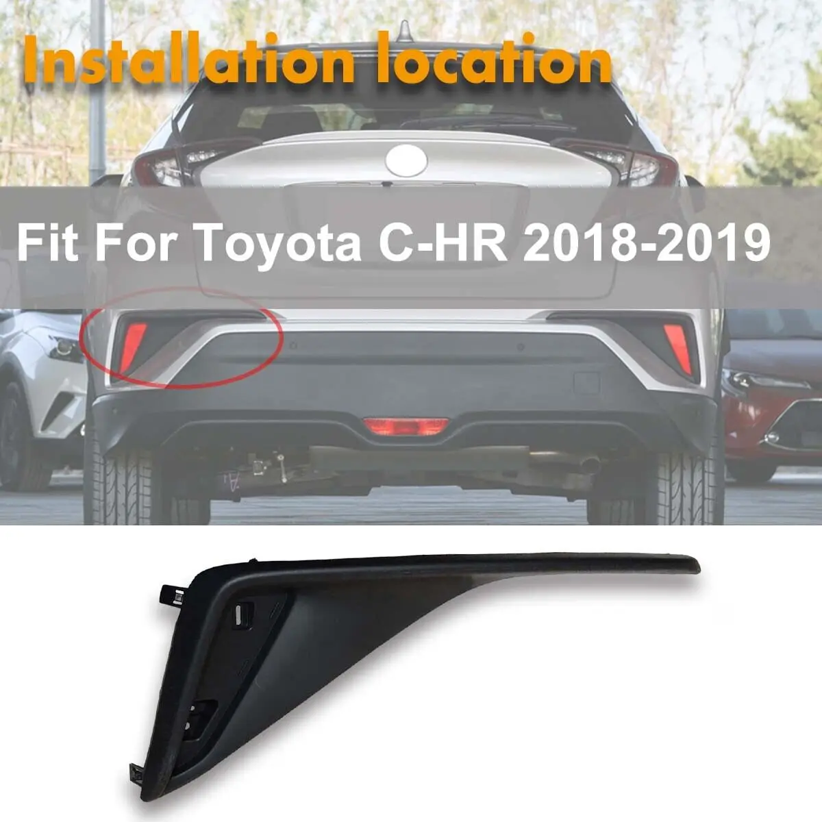 Car Rea  Fog Lamp Bumper Light Cover Trim For Toyota C-HR CHR 2018-2019 52164-F4060 52165-F4060 Car Rear Bumper Reflector Cover