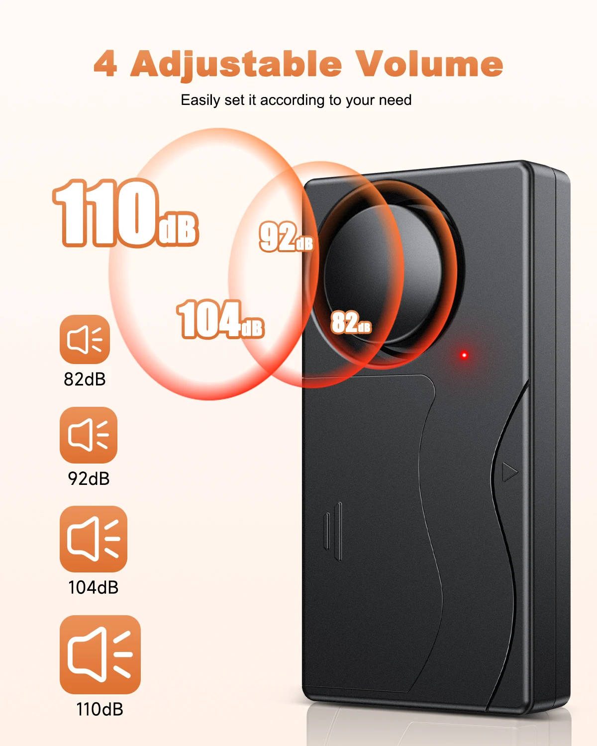 Anchtek 110db Loud Alarm Wireless Vibration Alarm with Remote Control Anti-Theft Alarm Motorcycle Bike Vehicle Security Alarm