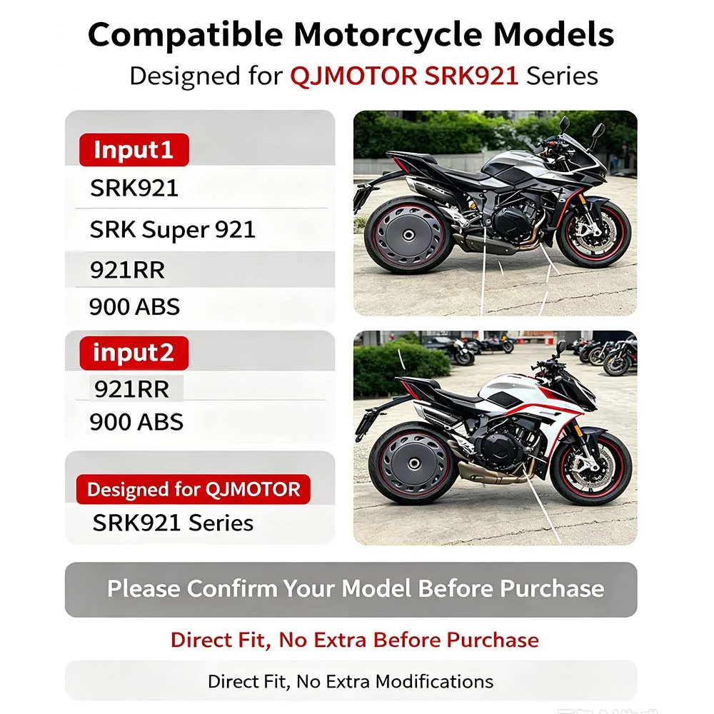 FOR QMOTOR SRK921 Super921 SRK Super 921 921RR 900 ABS Motorcycle Carbon Fiber Rear Wheel Cover  Fairing black Matte