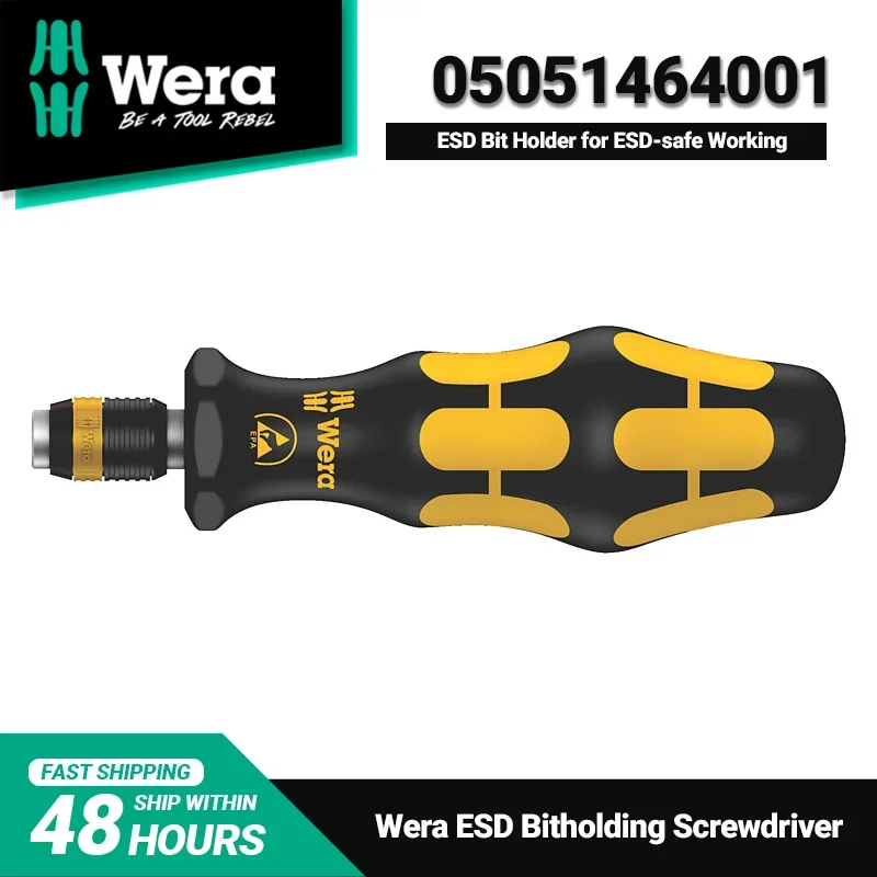 WERA Bitholding-Schraubendreher, nicht magnetischer Mehrzweckgriff für schnelles und ergonomisches Schraubendreher 05051464001   816R ESD