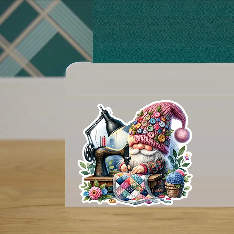 Cartoon Gnome Wall Decal, Removable Vinyl Sticker for Bedroom and Living Room, , Self-Adhesive Art Decor CM62
