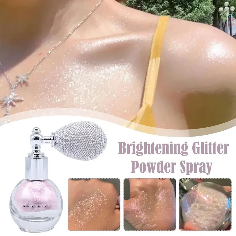 Text marker Spray Körper Diamant Hochglanz glänzend Glitzer Spray Fee Puder machen Make-up Gesichts aufhellung fein schimmernde Kosmetik