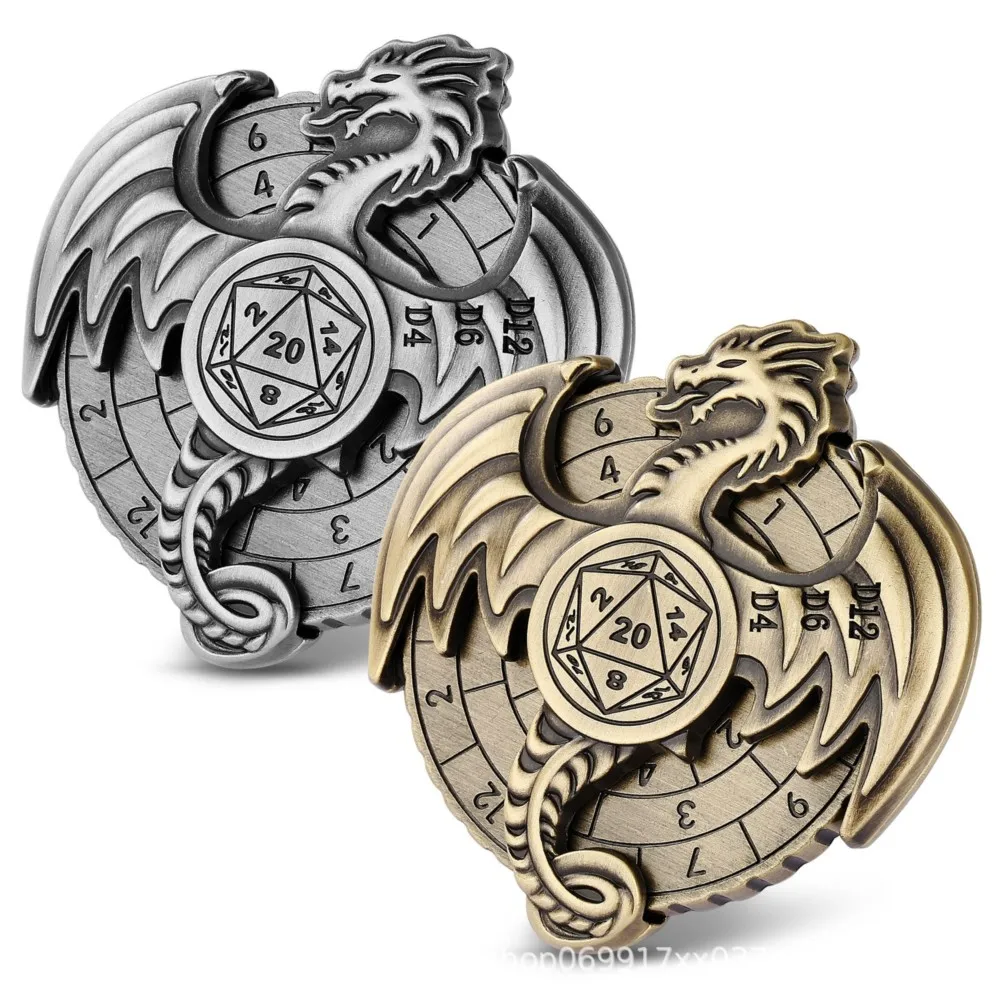 7-in-1 DND Flying Dragon Metal Dice Spiner، مناسب لمشغلات الألعاب والزنزانات والتنينات #1