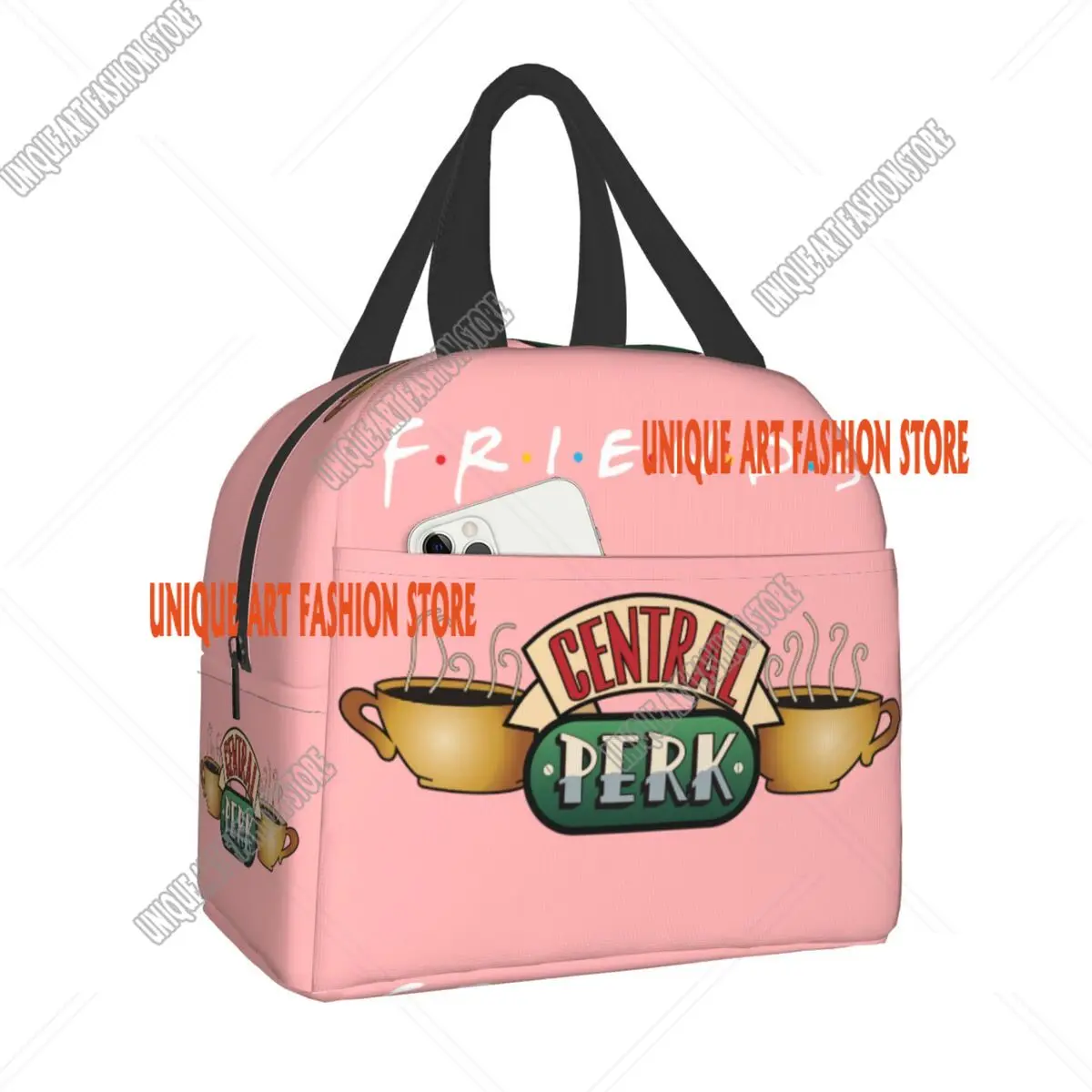 Classic TV Show Central Perk Friends Lunch Bag Cooler Insulated Lunch Box for Women Kids School Work Picnic Food Storage Bags