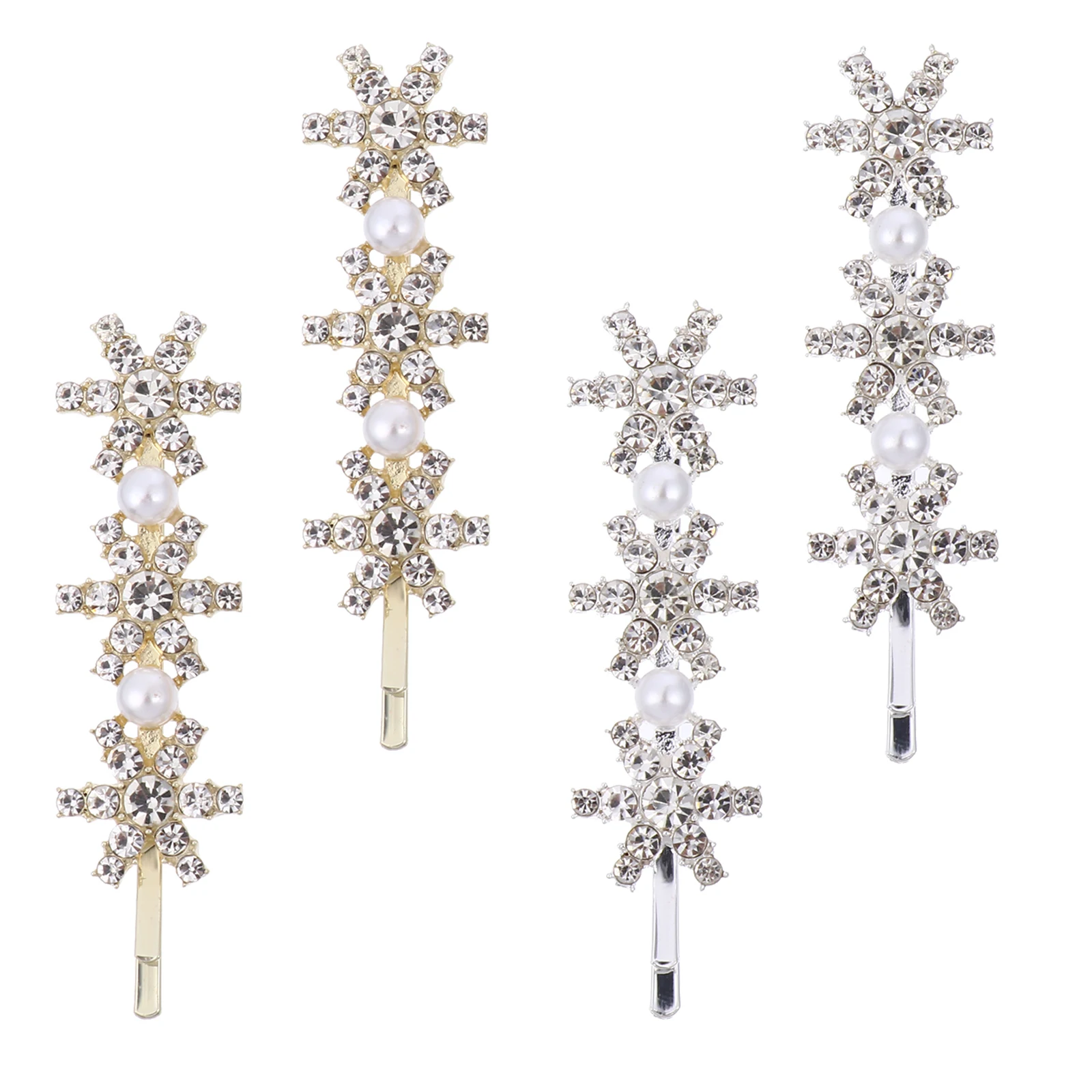 

Snowflake Hairpin 4pcs Elegant Rhinestone Alloy Xmas Clips Accessories Wedding Prom Birthday Celebrations Hairstyle Decorations