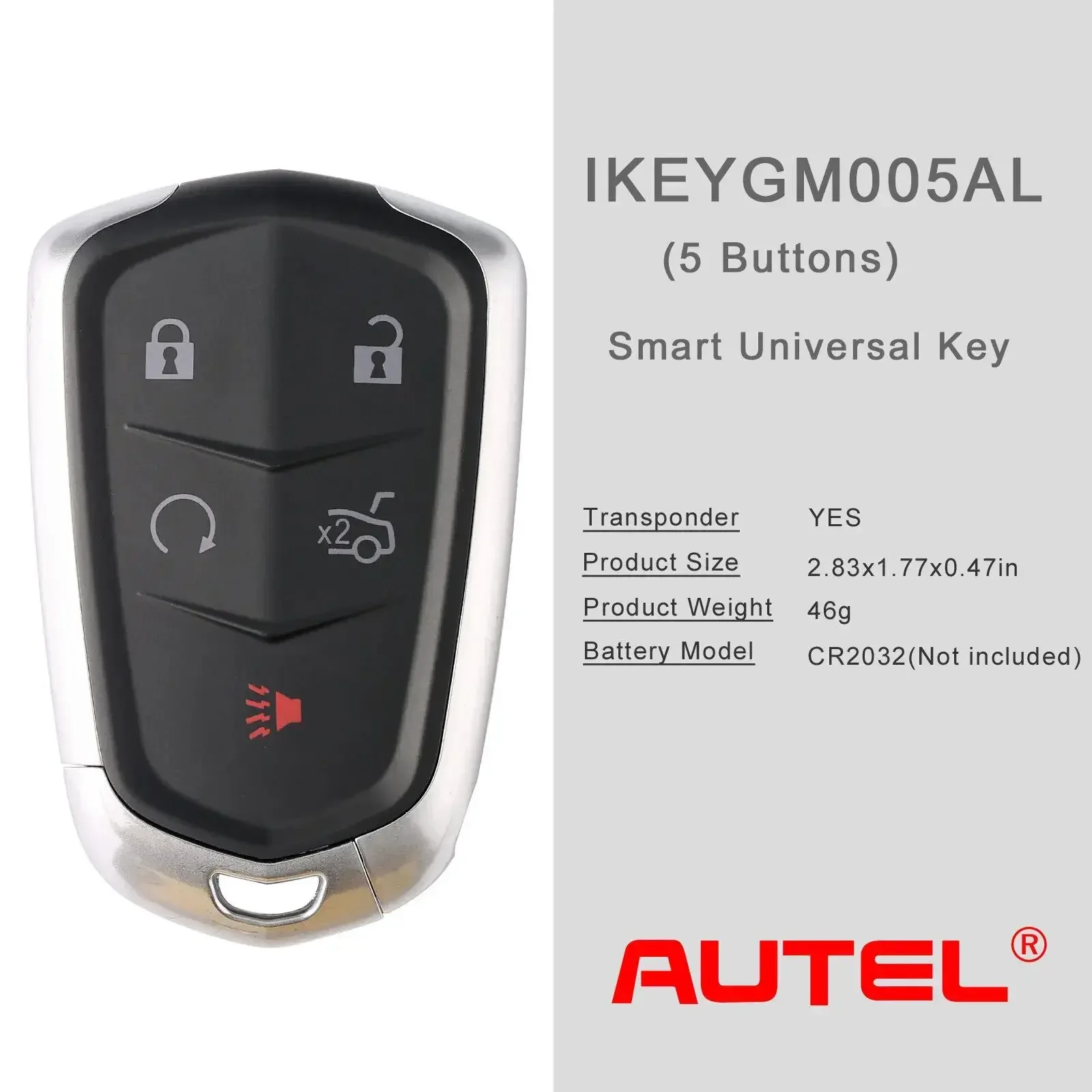 AUTEL Premium IKEYGM005AL Universal Car 5 Buttons Smart Key Fit For GM Cadillac