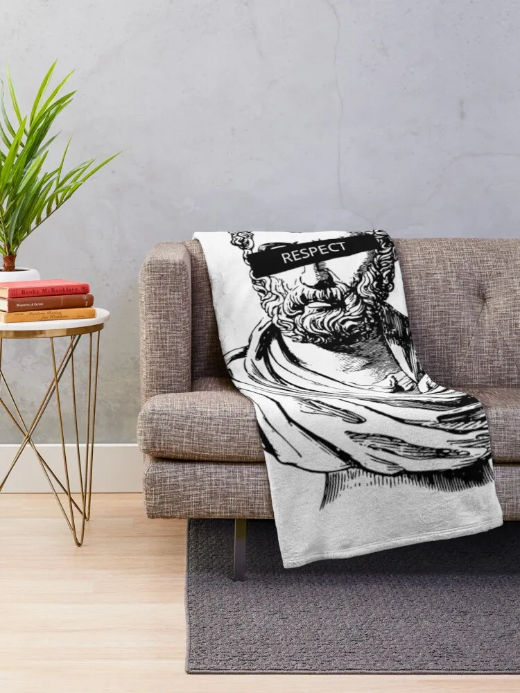 Desing Greek Statue Respect Aesthetic mythology Throw Blanket Hair Camping Flannel Sofa Quilt Blankets