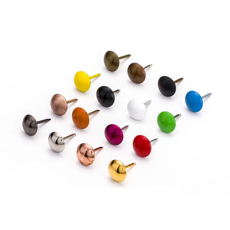 100pcs Colorful Nail Decorative Head Tirm Pin Furniture Upholstery Nails Round Head Tacks Hardware Thumbtack Stud Pushpin