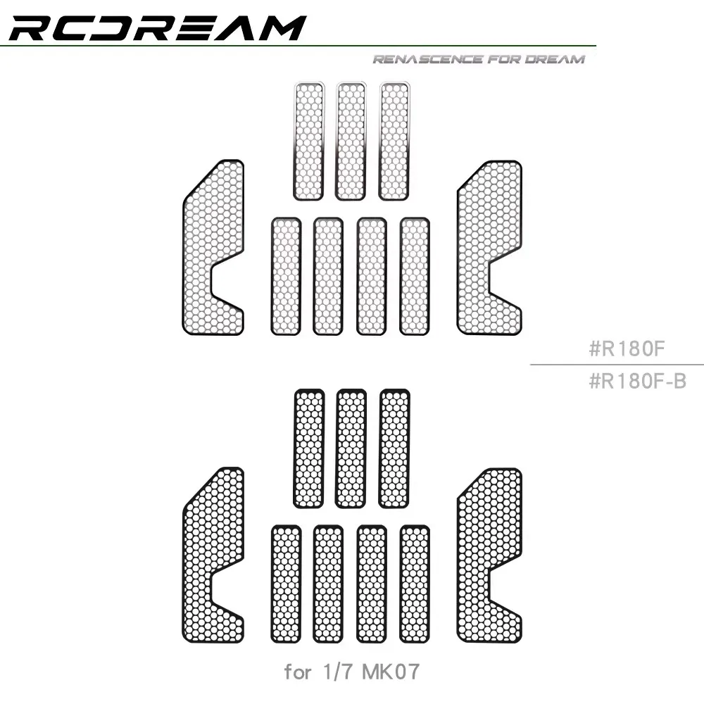 

RCDream 1/7 MK07 JK07 сетка для рассеивания тепла капота из листа нержавеющей стали F модификация корпуса автомобиля часть # R180F