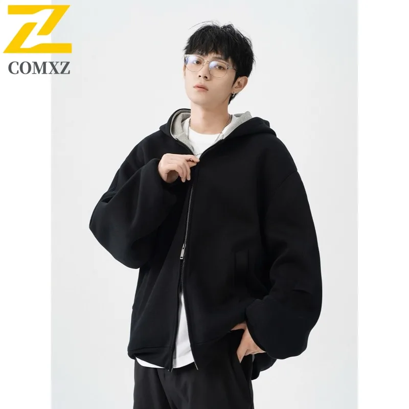 

COMXZ 2025 Men's Baseball Collar Jacket Spring Autumn Fashion Trendy Youth Casual Slim Fit Lightweight Special Craft Coat