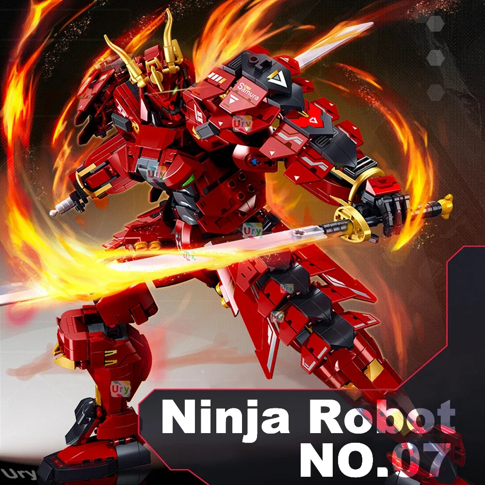 Best Sluban Ninja Armored Red Samurai Robot Mech Blocks: Classic Model Building Sets for DIY Action Figure Toys for Boys Gifts