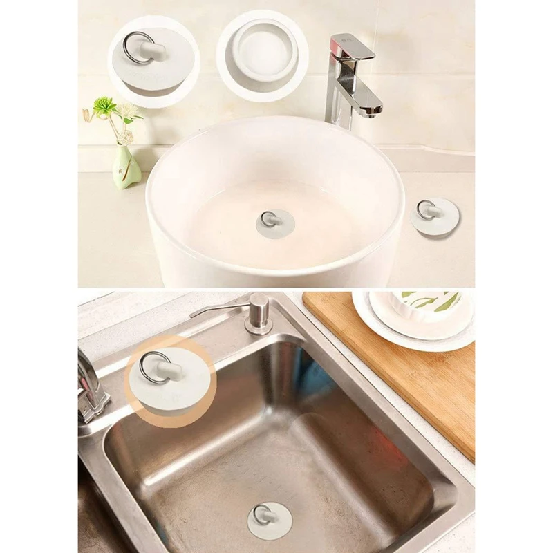 White Rubber Wash Basin Bathtub Plug Sink Plug Drain Pipe Plug Sink Plug Water Plug