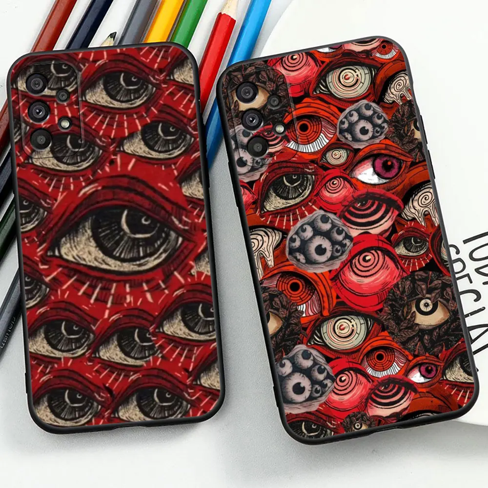 Spooky Scary Red Eye Face Case For Samsung A90 A80 A73 A72 A71 A70 A54 A53 A52 A51 A42 A34 A33 A32 A30 A23 A22 A14 A13 A12 Cover