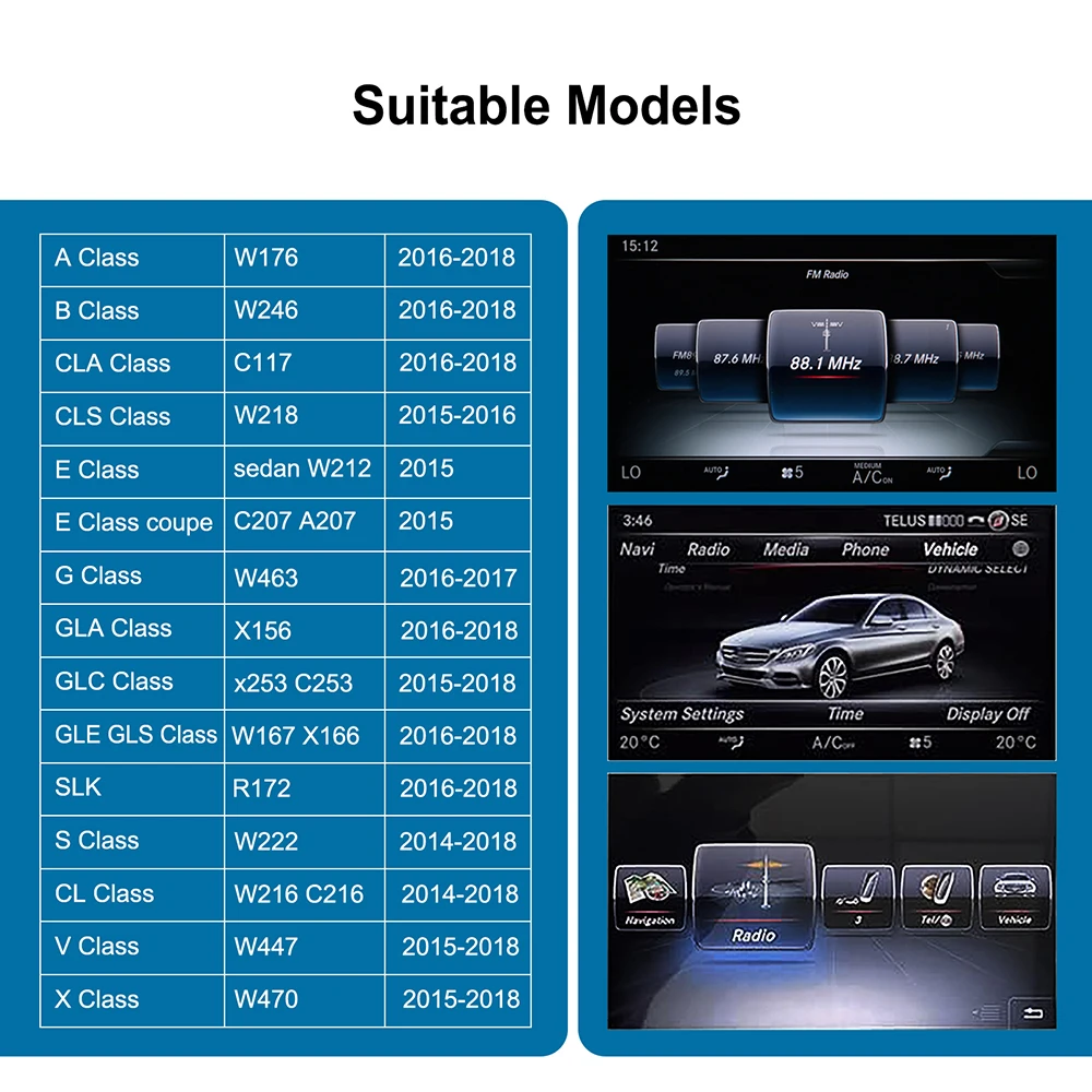 Upgrade Wireless Carplay Suitable For Mercedes Benz C Class GLC W205 V Class W447 NTG5.0 Becker Module Android Auto Navigation