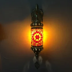 Mediterranean Turkish Mosaic Wall Lamp Sconces Light Fixtures for Bar Cafe Bohemia Retro Loft Industrial Home Decor Luminaria