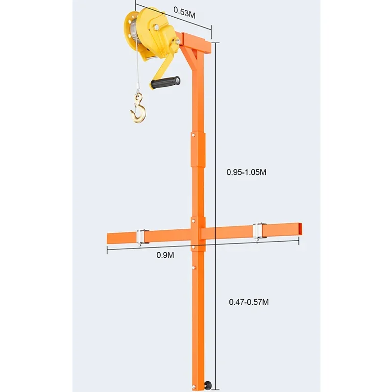 Professional Air Conditioner Lifting Tool with Manual Winch Hoist for AC Outdoor Unit Removal Heavy Duty Adjustable Bracket Lift