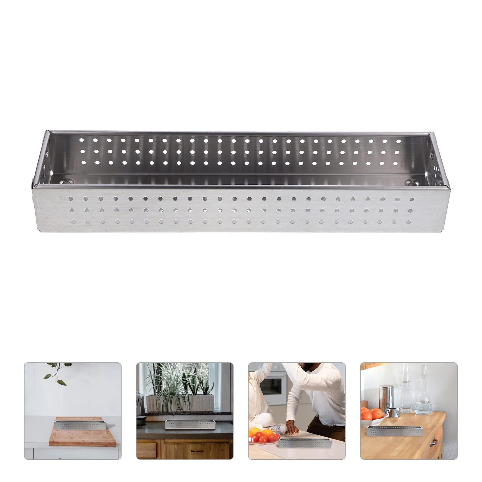 

Stainless Steel Chopsticks Box Large Capacity Countertop Utensil Organizer Kitchen Cutlery Storage Holder Drainage Design