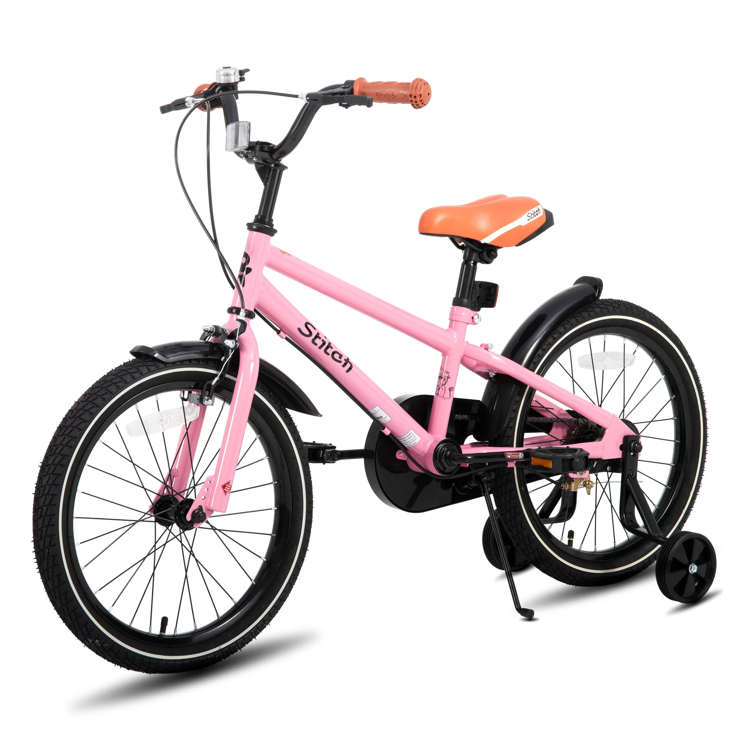 

Pink Children's Sports Bicycle for 3-12 Years Old with Training Wheels Single Speed and Ordinary Pedal for Girls