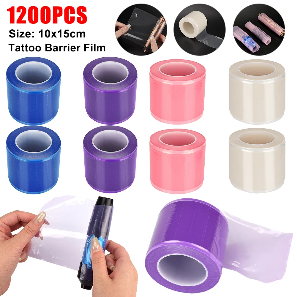 Tattoo Barrier Film 1200Pcs/Roll Disposable Tattoo Protective Wrap Cover Waterproof Eyebrow Wrap Cling Anti-Fouling Tattoo Film